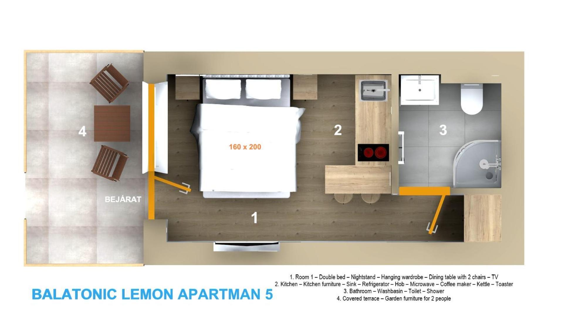 Balatonic Lemon Apartmanhaz Siófok Habitación foto